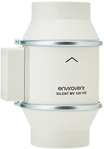 Envirovent SILMV160/100T In-Line Silent Extractor Fan Timer Fan For 4inch / 1mm Ducting (3 Wire), Black