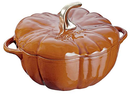 Staub 40511-403-0 - Cacerola cocotte, forma de calabaza, 24 cm, de hierro fundido, color canela, 27,9 x 25,5 x 14,2 cm