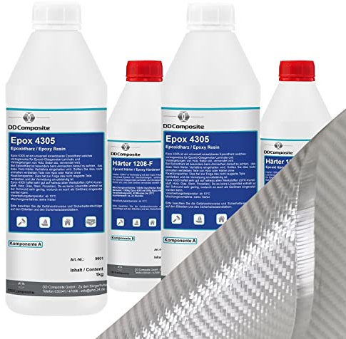 Epoxidharz 3kg plus 4m² Glasfilamentgewebe 390g/m² Köper leicht formbares Gewebe zum Laminieren und Reparieren gute Haftung hohe Klebkraft