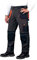 Leber&Hollman Canver - Pantalones de Trabajo - Pantalon de Seguridad de Hombre - con Bolsillos para Rodilleras - Pantalónes Elasticos Multibolsillos, Negro y Naranja, talla 48 alemana