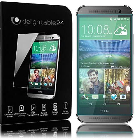 NALIA Schutzglas kompatibel mit HTC One M8, Full-Cover Displayschutz Handy-Folie, 9H Härte Glas-Schutzfolie Bildschirm-Abdeckung, Schutz-Film Phone HD Screen Protector Tempered Glass - Transparent
