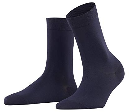 FALKE Damen Socken Cotton Touch W SO Baumwolle einfarbig 1 Paar, Blau (Dark Navy 6379), 35-38