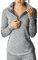 icyzone Damen Laufjacke Trainingsjacke 1/2 Zip Langarm Laufshirt im Winter (Athletic Grey, S)