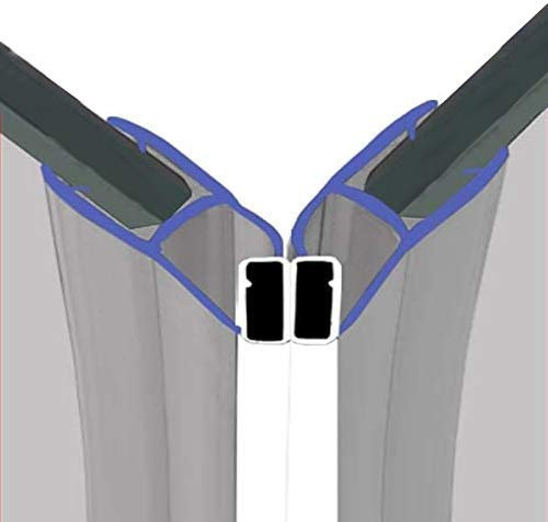 Magnetic Shower Seals | Sold in Pairs | Fits 4-6mm Glass | 90° Magnet for Pivot Opening Doors | 2 Metres Long | MAG004