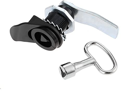 Hicello Black Cylinder Tubular Cam Lock Ø22mm x 25mm Barrel 90 Degree 1 Key | for Residential Mail Box Lift Cabinet Loft Latch Utilties Infrastructure Triangle Tubular Cam Lock
