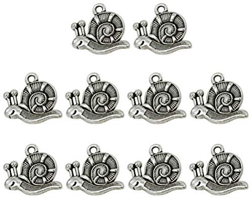 BESTOYARD 10 STÜCKE 10 STÜCKE Vintage Antique Silver Charms Schnecke Muster Schmuck Machen Anhänger für Halskette Armband Erkenntnisse DIY