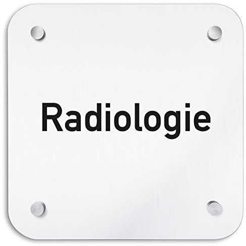 Kinekt3d Panneau Mural en Aluminium 200 x 200 mm • Radiologie • Plaque signalétique – Plaque de Porte en Aluminium 1,5 mm d'épaisseur • Matériel de Fixation Inclus + Montage Mural