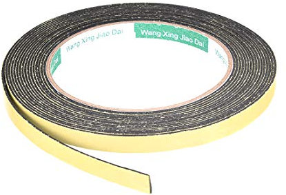 sourcing map Dichtungsschaumband 8 mm breit 1 mm Dick 5m/16,4 Fuß Lang, Selbstklebender Dichtung Streifen für die Isolierung von Fenster Türen