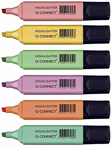 Q-Connect Textmarker 6St Pastell sortiert