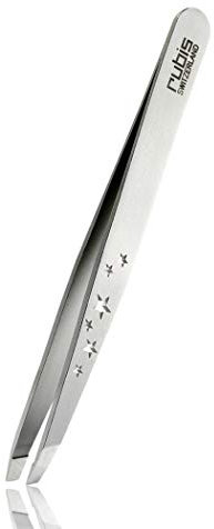Pince à épiler Rubis en silhouette de six étoiles - inclinée, fine et pointue - pince a epiler professionnelle pour les sourcils