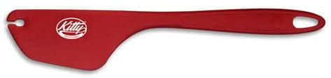 Kitty Professional Teigschaber 2 in1 mit Kniff zum Portionieren & Sauber Abstreifen | aus Edelstahl & BPA freiem Silikon Teigspachtel Teigschneider (Rubinrot)