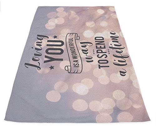 PICANOVA – Strandtuch XXL – Handtuch mit Druck – Blickfang-Strandtuch Aus Hautfreundlichem Frottee – 200x150cm – Kollektion Quote Designs – Loving You