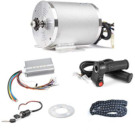 Elektromotor 3000W Bausatz 72V Motor Hohe Leistung Verbesserter Go Kart Elektro Motor, für Dirt Bike Scooter ATV Elektro-Fahrrad, Brushless Motor Kit, Drehzahlregler Elektromotor Bausatz(3kw motor)