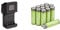 Amazon Basics Intelligent Digital Battery Charger for 4 AA, AAA & AA High-Capacity Rechargeable Batteries 2400mAh (12-Pack) Pre-charged