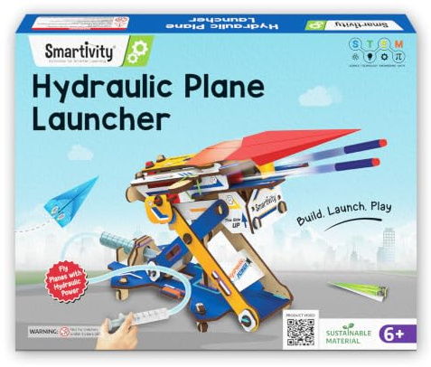 Smartivity DIY 2in1 Hydraulic Paper Airplanes & Darts Launcher STEM Toy for Kids Ages 6-14 Years I Birthday Gifts for Smart Kids | Science Kit for Boys & Girls 6, 8,10,12,14 Years Old