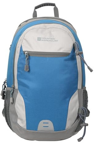 Mountain Warehouse Merlin Rucksack - 30 Liter - Reflektierende Details, gepolsterter Airmesh-Rücken, Laptop-Fach - Für Radfahren, Reisen, Rucksackreisen, Camping, Frühling Blau Einheitsgröße