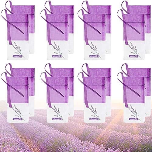 20 pcs sacchetti di lavanda viola sacchetti vuoti Sacchetto con Cordoncino Sacchetto Profumato sacchetto di immagazzinaggio di garza in organza, per lavanda, spezie ed piccoli oggetti