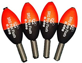 SRG Pole Floats Jigger Floats Pack of 4 (4 x 0.4g Red Tip)