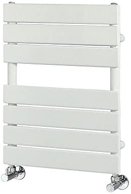 Milano Lustro White Flat Panel Heated Towel Rail - 600mm x 400mm