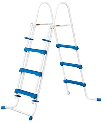 Summer Waves Universal Stahl Poolleiter für Pools bis 91cm - Robust & rutschfest - Einfache Montage - Sicherheitsleiter