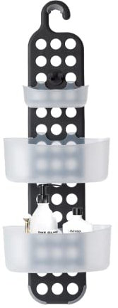 Blue Canyon Étagère de douche en plastique réglable à 3 niveaux, étagère de salle de bain en plastique sans perçage, étagères de rangement anti-rouille, accessoire de douche, étagère d'organisation de