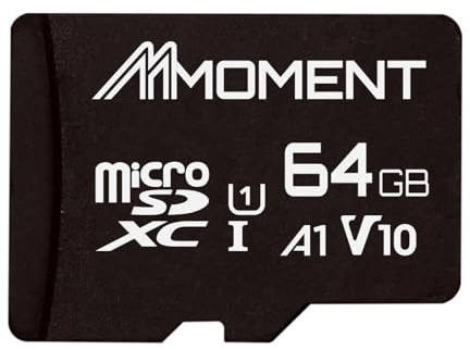 MMOMENT Micro SDXC Card, A1, UHS-I, U1, V10, Class 10 Compatible, Read Speed Up to 95 MB/s, SD Adapter Included (64GB, Black - A1, U1, V10)