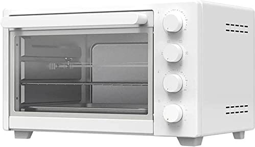 REJOON 32L Electric Mini Oven with Light Multi Cooking Function Grill 120 minutes Timer Adjustable Temperature Control (Color : White)