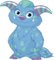 U24 Aufkleber blaues Monster 10 x 11 cm Autoaufkleber Sticker Konturschnitt