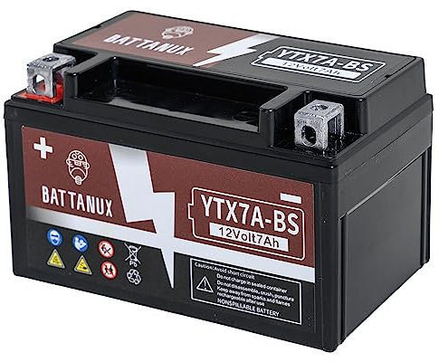 Battanux YTX7A-BS Battery & Motorcycle Battery, Sealed SLA/AGM 12V7Ah ATV/UTV/Snowmoble/Motor bike Battery Maintenance Free & No tools for installation & Advanced Technology & Environmental