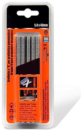 Tradineur Lot de 1000 agrafes pour agrafeuses pneumatiques en fer - Agrafes 5,8 x 40 mm