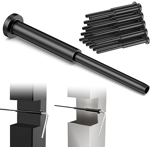 BLIKA 20 Pack 4x4 Black Invisible Cable Railing Kits, 1/8 Black Stainless Steel Invisible Receiver and Swage Stud End, Deck Stair Threaded End Fitting for 2x2, 4x4 Wood/Metal Posts