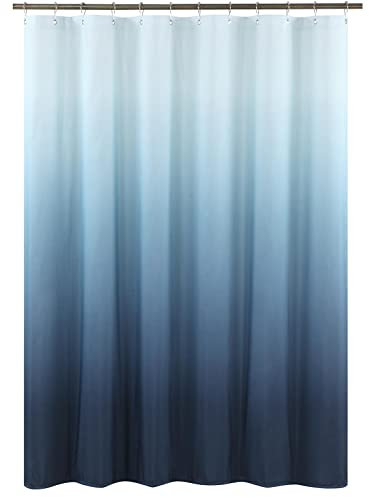 KEPPD Ombre-Blauer, Dicker Polyester-Wasserdichter, bedruckter Stoff, dekorativ, moderner Duschvorhang, Standardgröße, waschbar, extra lang, XXL 110 x 220 cm (43 x 87 Zoll) Duschvorhang