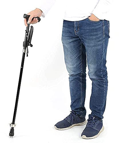 NEAFP Gehhilfen für Senioren, tragbarer Gehstock, Faltbare Gehstockkrücke aus Aluminiumlegierung mit Licht für ältere Menschen, Kletterrollator, langlebige Mobilitätshilfe HGCHH