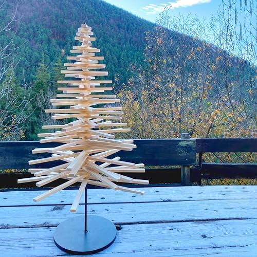 Árbol de Navidad de Madera de Pino 100 cm- Decoración de Navidad