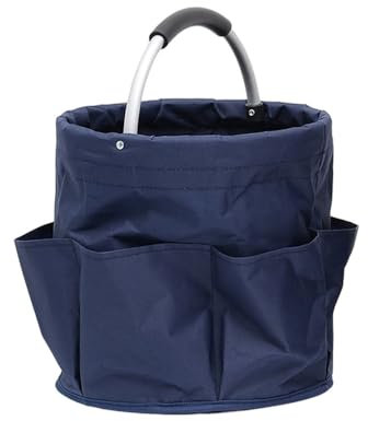 CuiCanfla Cesta de almacenamiento multifuncional de 17 litros, plegable, para limpieza de jardín, para organización de interior y exterior (azul marino)