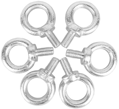 6 Stück Ringschraube M12, Edelstahl Augenschraube Ösenschrauben, 340KG, Ringbolzen Ringmutter M12, Runde Augenschraube M12 Ringschraube für Rolle Des Befestigens und Hängens