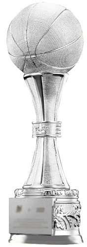 Sports Basketball Trophy, Trophies Bulk Soccer Oversized, Football Games Cup, Creative Customizable Sports Decoration, 3 Colors (Color : Basketball, Size : Silver)