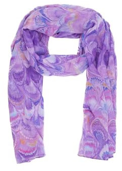 QUEEN HELENA Foulard Fantasia Sciarpa Velata Leggera Sottile Casual Morbida Donna (SC024-4 Lilla)