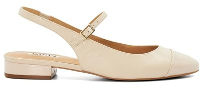 Dune Ladies Hayes Slingback Mary Janes Size UK 5 Flat Heel Ballet Pumps Ecru