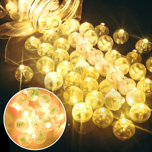 100 Stück LED Ballons Lichter, Mini LED Warm Weiß Lichter Luftballon, Led Luftballoon Party Licht, Runde Ballon Licht, Leuchtende Luftballon für Geburtstag Hochzeit Weihnachten Neujahr Karneval Dekor