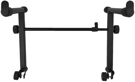 Tuxxjzm Doppelter Keyboard-Ständer, verstellbarer X-förmiger Musikhalter, robustes Performance-Rack mit Verriegelungsriemen, doppellagiger Notenständer für Heimstudio