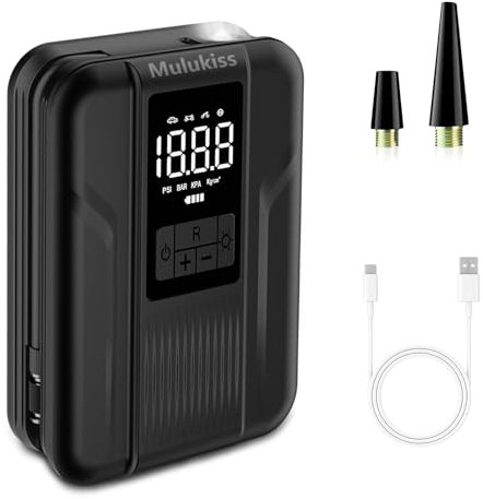 Tire Inflator Portable Air Compressor Portable Air Pump for Car Tires Inflator 150 PSI & 5000mAh Battery Tire Pump for Motorcycle/Bicycle Tires and Balls with Digital Pressure Gauge & LED Light