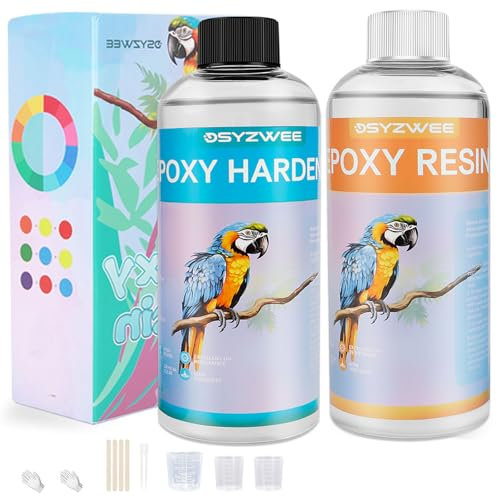 Epoxidharz Set, DSYZWEE 2L/68oz Epoxidharz mit Härter, Kristallklares Epoxy Gießharz, Anfänger 1:1 Epoxy Resin Glasklar Harz Gießen Set, Geruchsarm Epoxidharz Gießharz