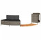 vidaXL Whirlpool Umrandung, Poolumrandung mit Regal Holzstufe Gartenbank, Poolverkleidung mit Stahlrahmen, Einfassung, Grau Poly Rattan Massivholz Akazie