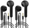 3.5mm Wired Earbuds in-Ear Headphones, 3.5mm Jack Earphones with Microphone, Noise Isolation Corded Ear Buds for iPhone,Samsung, Computer, Laptop, MP3 Players (Black)