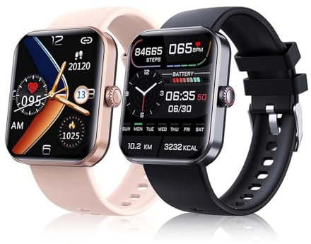 BesBet 𝑆mart Wat𝐶h 𝐺l𝑈𝐶𝑂𝑆𝑒 M𝑂nit𝑂r, Call/An𝑆wer 𝑓i𝑇ne𝑆𝑆 𝑇racker H𝑒art Rat𝑒 And 𝐵p M𝑂nit𝑂r Wat𝐶h (Answer/Make Call) -XTSB19,Schwarz+Rosa