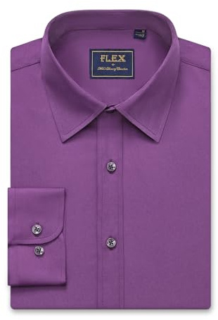 siliteelon Mens Shirts Long Sleeve Stretch Wrinkle Free Dress Formal Shirt | Cotton Soft, Non Iron, Lightweight Comfy, Regular Fit, Smart Casual, Work Office, for Wedding Party, Shirts for Men Adult
