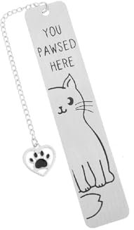Edelstahl Lesezeichen Buchzeichen - Lustige Metall Lesezeichen für Bücher mit Geschenkbox | Perfekte Geschenke für Buchliebhaber, Hund/Katze Fans-Weihnachten,Geburtstag, Muttertag,Ruhestand(B-Katze)