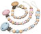 Schnullerkette mit Namen Jungen Mädchen Personalisierte Schnullerband Holz Clip Baumwolle Schnuller Clips für Neugeboren Teddy Bär mit Krone