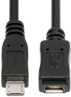 xiwai Câble d'extension de données Micro USB 2.0 femelle vers mâle 5 broches pour tablette, téléphone, alimentation OTG 0,2 m